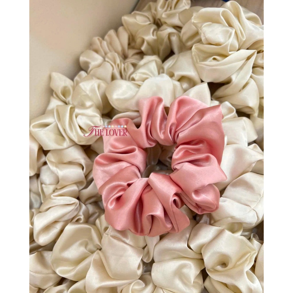 Scrunchies Lụa Valentino Bản Rộng Cao Cấp 14cm - The Lover - Đồ Cột Tóc Dây Buộc Tóc Lụa Cho Nữ