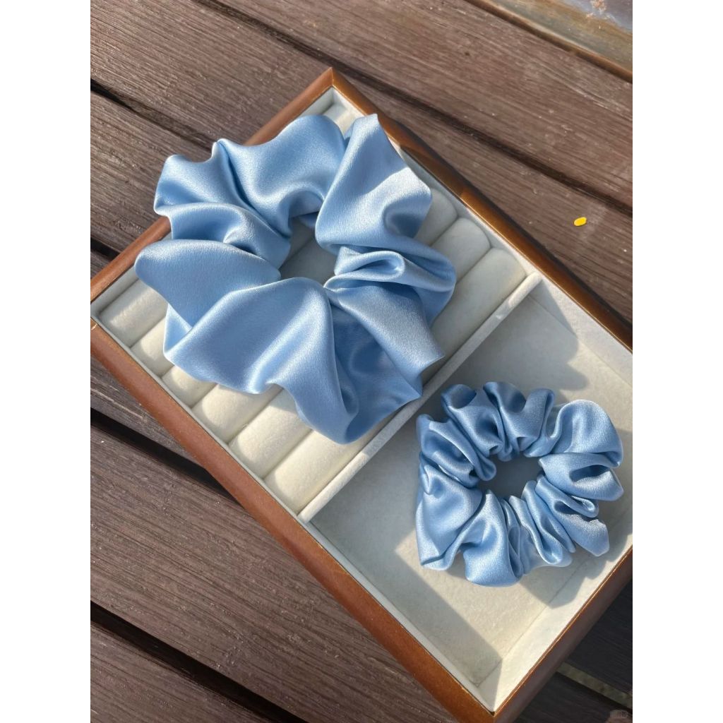 Scrunchies Lụa Valentino Bản Rộng Cao Cấp 14cm - The Lover - Đồ Cột Tóc Dây Buộc Tóc Lụa Cho Nữ