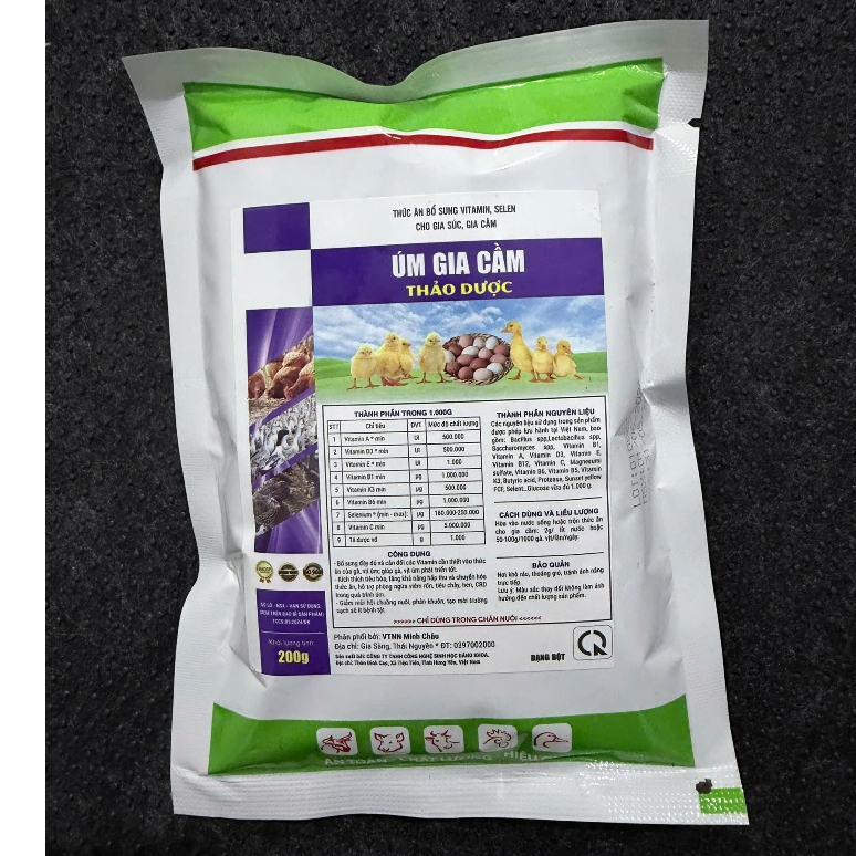 Úm gà, vịt, ngan, cút gói 1kg. Nhanh tiêu lòng đỏ, khỏe, lớn nhanh đồng đều
