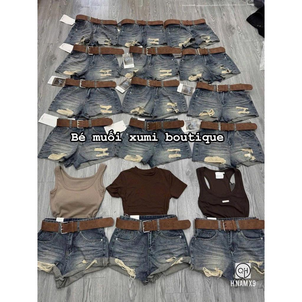 𝑺𝒔𝒖.𝑺𝒕𝒖𝒅𝒊𝒐 QUẦN SOOC BÒ DENIM CẠP CAO RÁCH