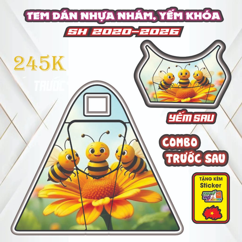 Tem Dán Yếm Nhựa Nhám SH 2020-2026 - Thiết Kế Chuẩn Phom, Keo 3 Lớp Siêu Bám Dính