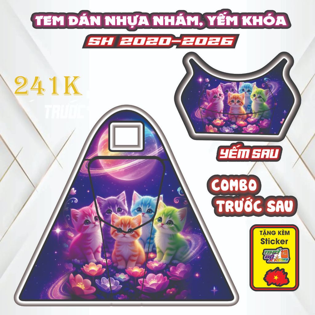 Tem Dán Yếm Nhựa Nhám SH 2020-2026 - Thiết Kế Chuẩn Phom, Keo 3 Lớp Siêu Bám Dính
