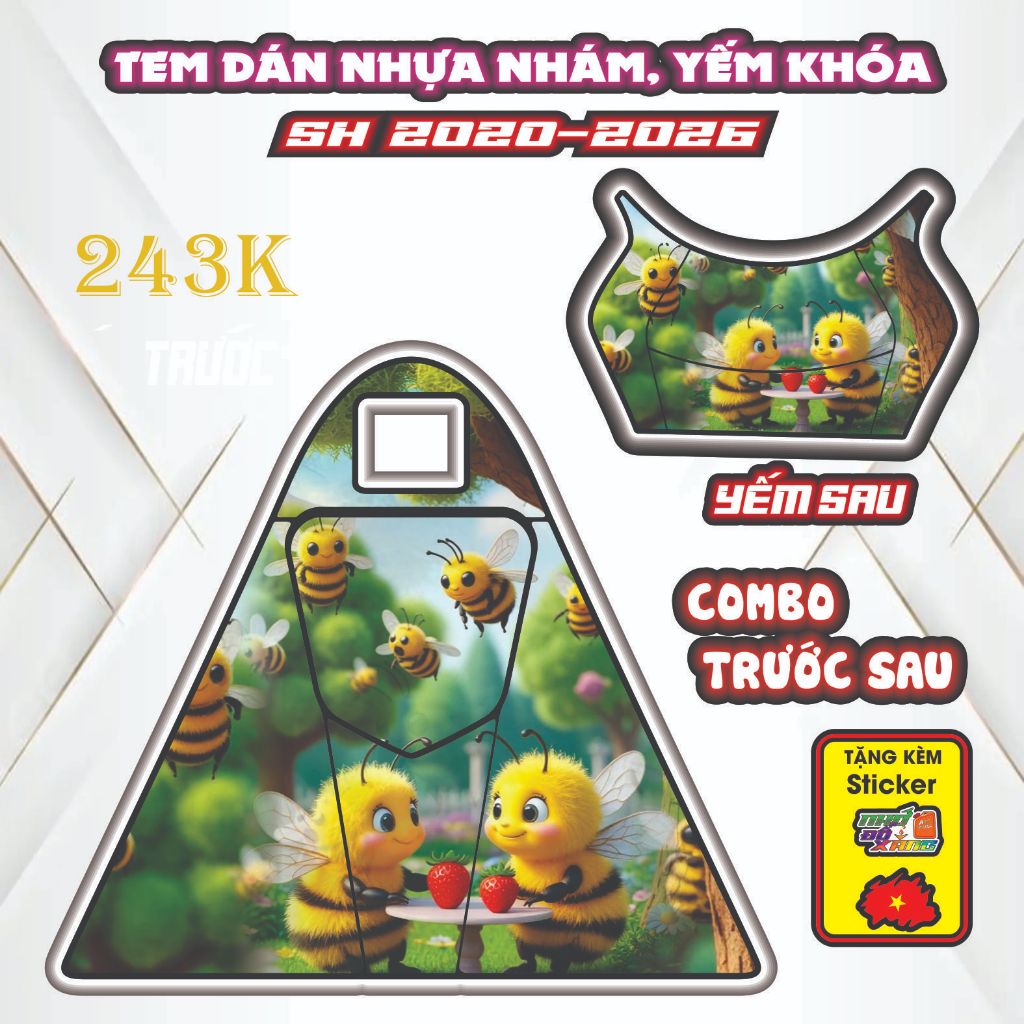 Tem Dán Yếm Nhựa Nhám SH 2020-2026 - Thiết Kế Chuẩn Phom, Keo 3 Lớp Siêu Bám Dính