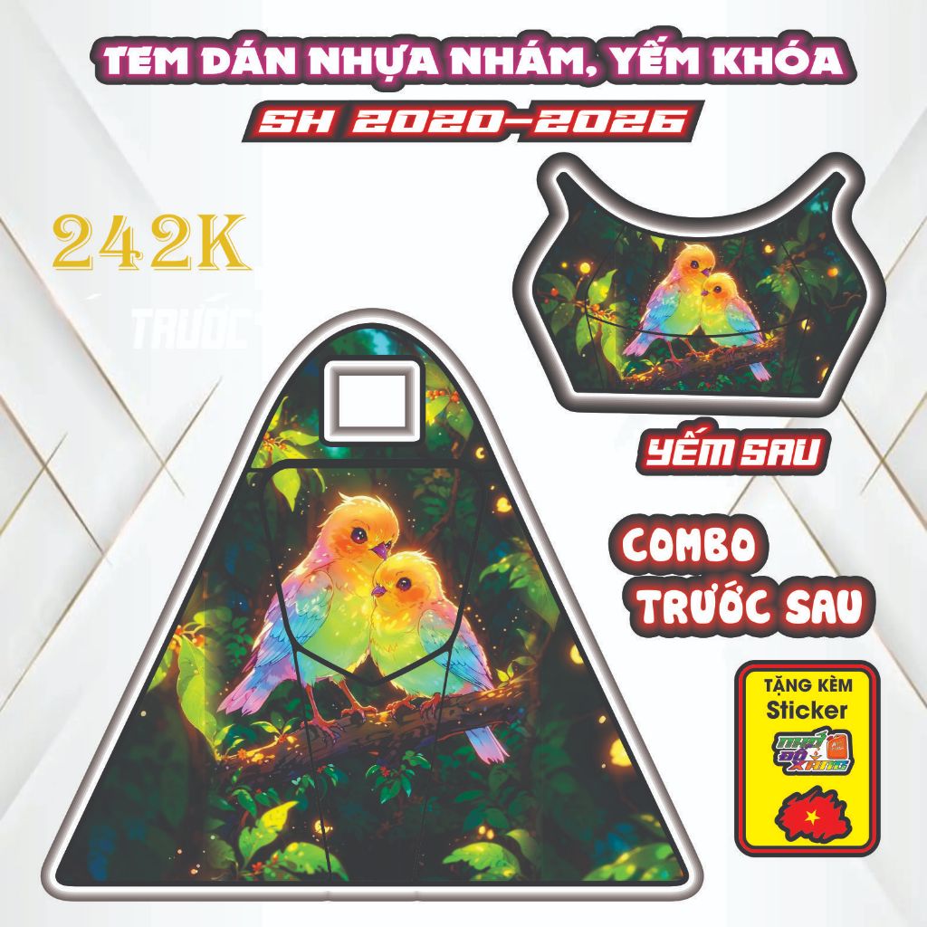 Tem Dán Yếm Nhựa Nhám SH 2020-2026 - Thiết Kế Chuẩn Phom, Keo 3 Lớp Siêu Bám Dính