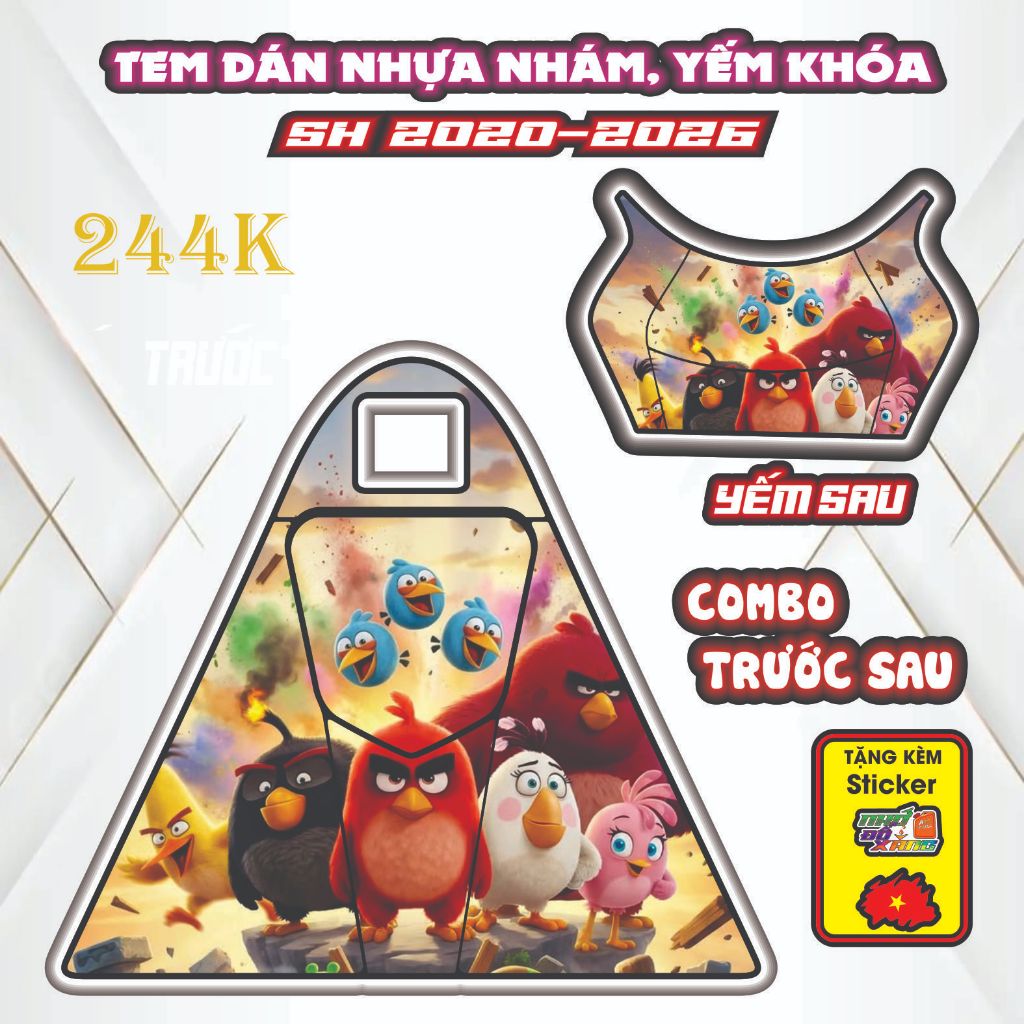 Tem Dán Yếm Nhựa Nhám SH 2020-2026 - Thiết Kế Chuẩn Phom, Keo 3 Lớp Siêu Bám Dính