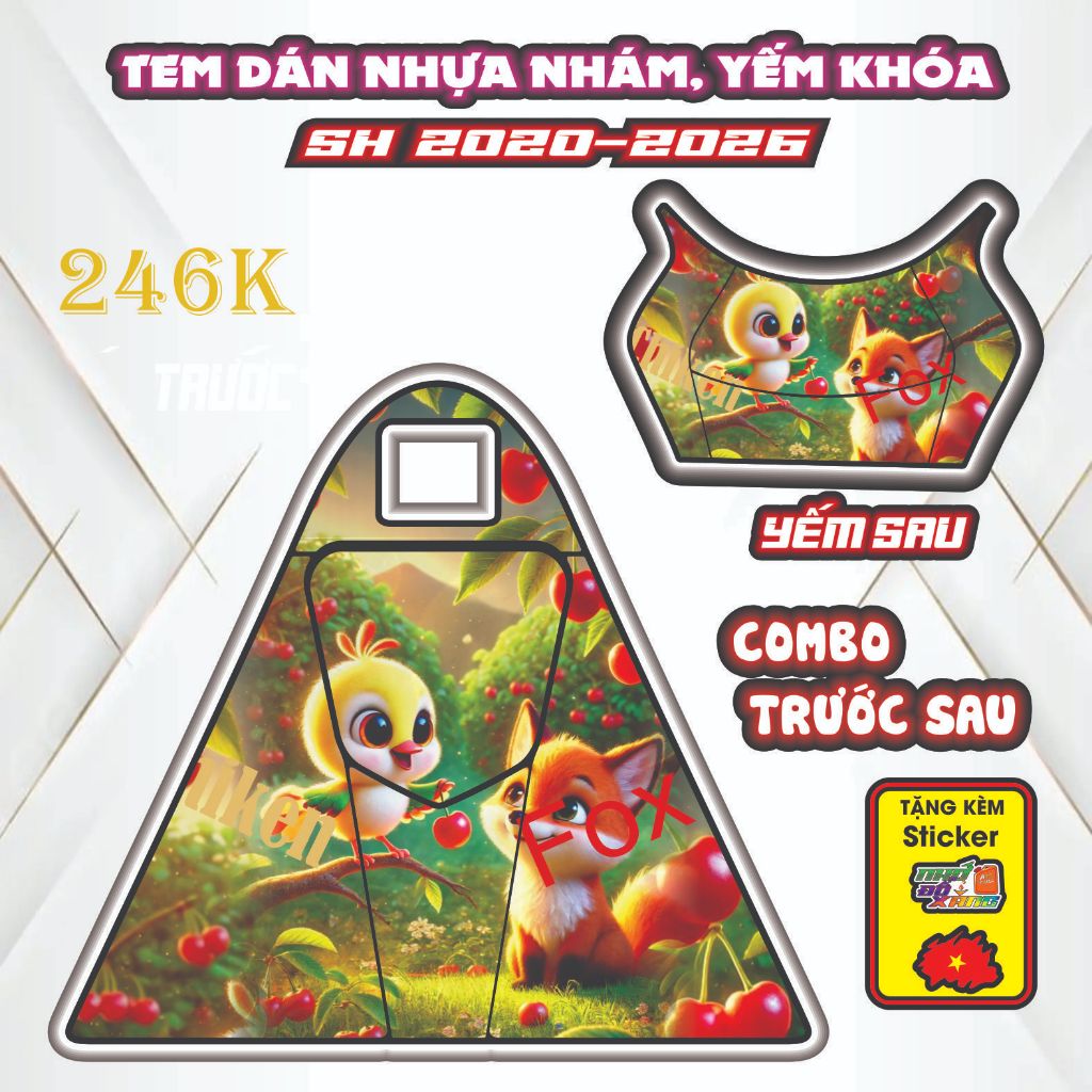 Tem Dán Yếm Nhựa Nhám SH 2020-2026 - Thiết Kế Chuẩn Phom, Keo 3 Lớp Siêu Bám Dính