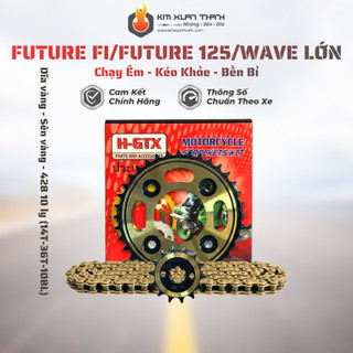 Nhông Sên Dĩa Dĩa Vàng Đồng + Sên Vàng 428H 10 Ly (14T-36T-108L) – Future Fi / Future 125 / Wave Lớn