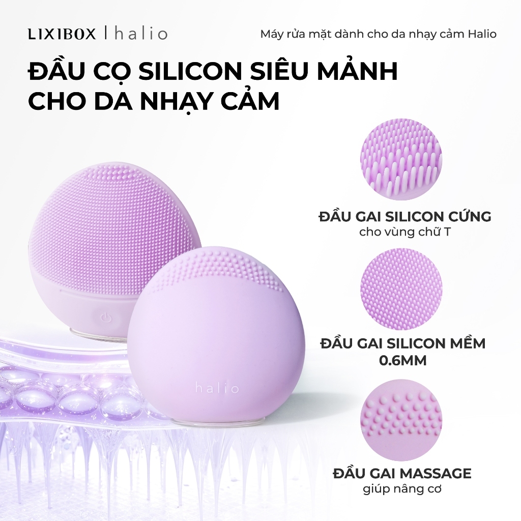 [Gift] Máy Rửa Mặt Dành Cho Da Nhạy Cảm Halio Sensitive Facial Cleansing Massaging Device - Baby Pink