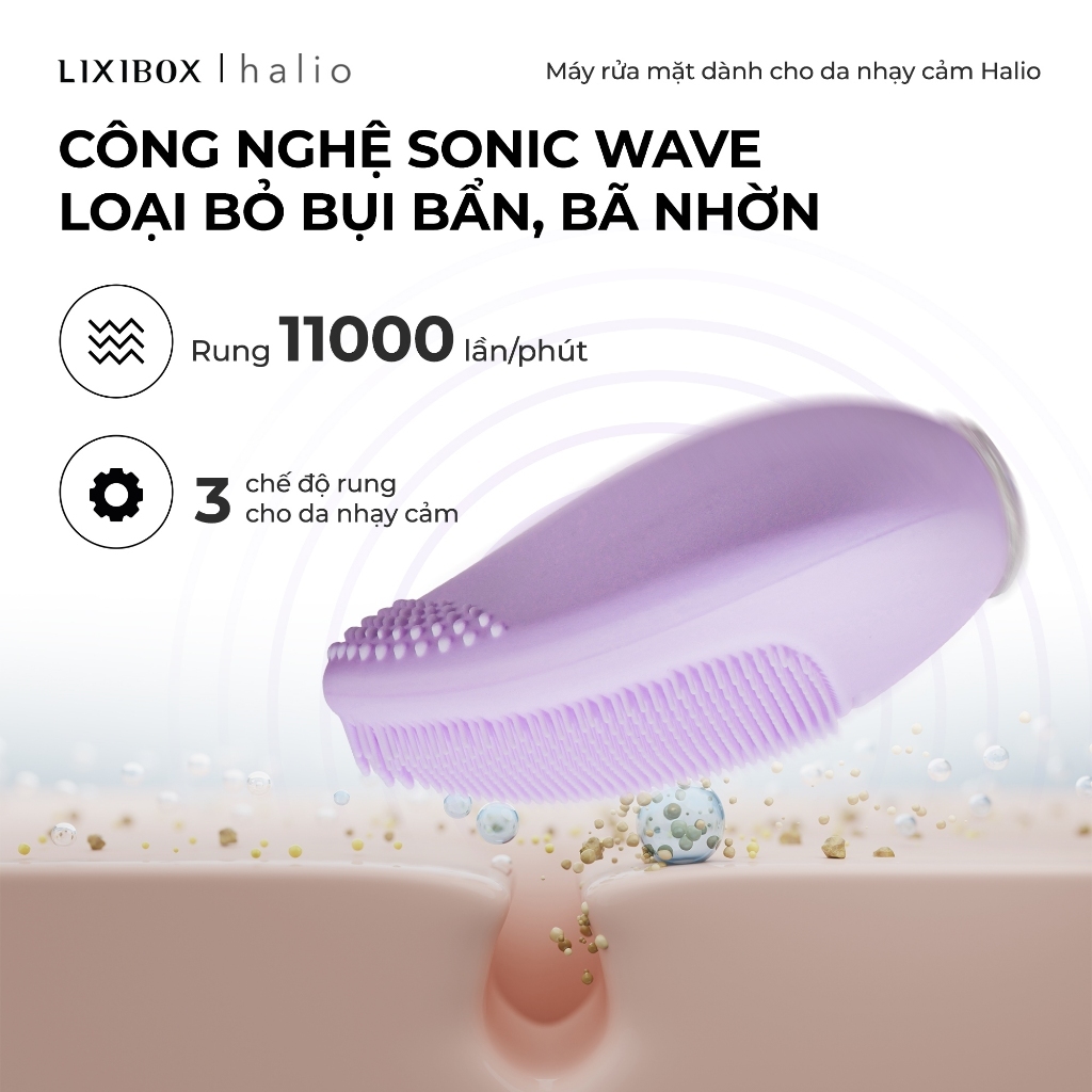 [Gift] Máy Rửa Mặt Dành Cho Da Nhạy Cảm Halio Sensitive Facial Cleansing Massaging Device - Baby Pink