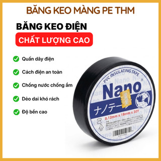 10 Cuộn Băng Keo Điện Đen PVC 30 Yard - Băng Dính Cách Điện Chống Nước Chịu Nhiệt Quấn Dây Điện