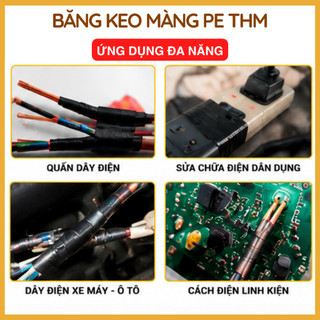 10 Cuộn Băng Keo Điện Đen PVC 30 Yard - Băng Dính Cách Điện Chống Nước Chịu Nhiệt Quấn Dây Điện