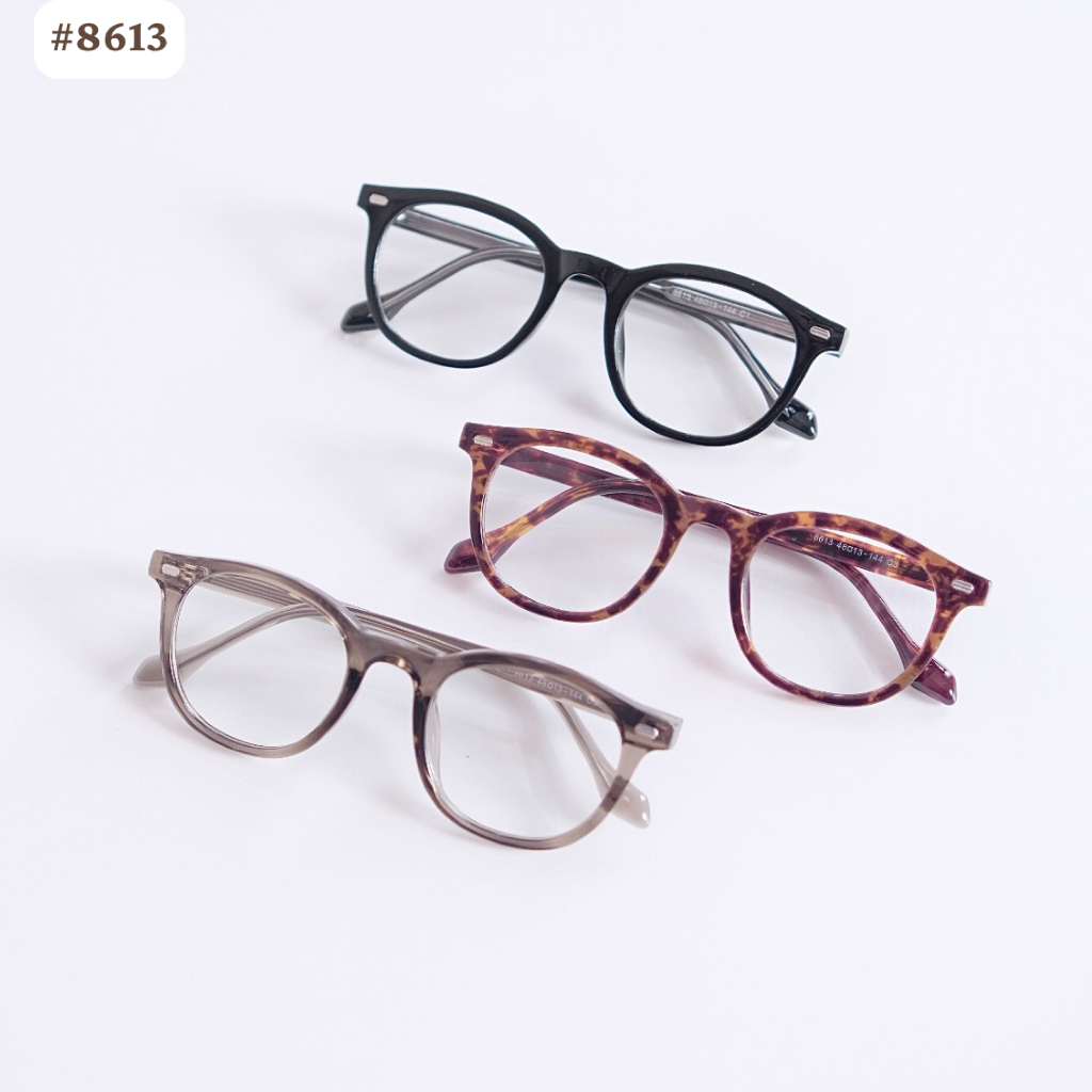 Gọng kính mắt oval thời trang nam nữ 8613 3 màu chất liệu nhựa dẻo đơn giản và trẻ trung sang trọng Eye-conic