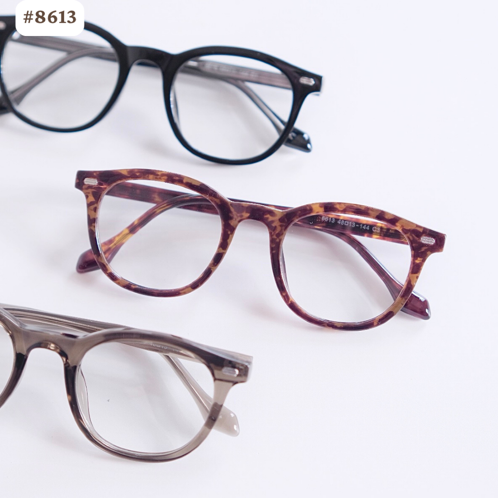 Gọng kính mắt oval thời trang nam nữ 8613 3 màu chất liệu nhựa dẻo đơn giản và trẻ trung sang trọng Eye-conic