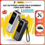 [Hỏa Tốc] Sạc Dự Phòng Anker Zolo 25.000mAh 165W - Tích Hợp 2 Cáp USB-C Rút Gọn, Màn Hình Thông Minh - A1695 — ảnh 1
