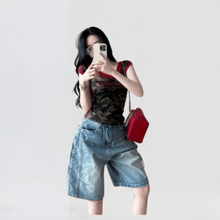 Quần Ngố Thêu Logo Túi Sau Mei Clothing - Quần Short Ngố Jean Nữ Baggy Hack Dáng Dễ Phối Hot Trend