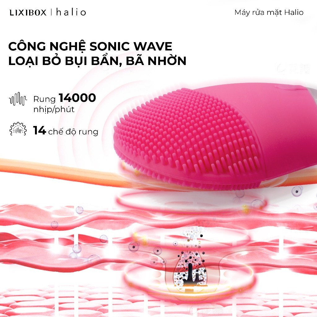[Gift] Máy Rửa Mặt Halio Facial Cleansing & Massaging Device - Baby Pink