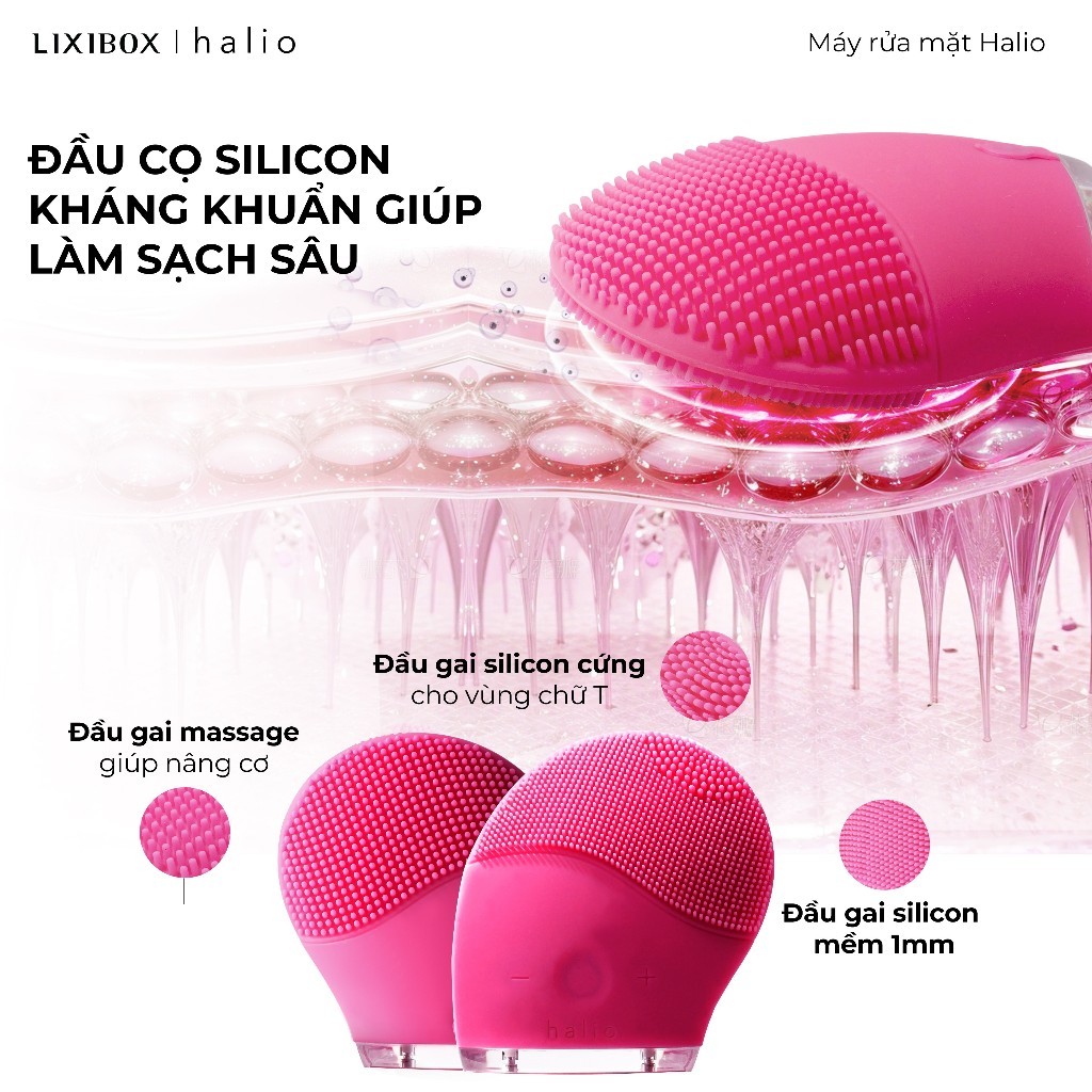 [Gift] Máy Rửa Mặt Halio Facial Cleansing & Massaging Device - Baby Pink