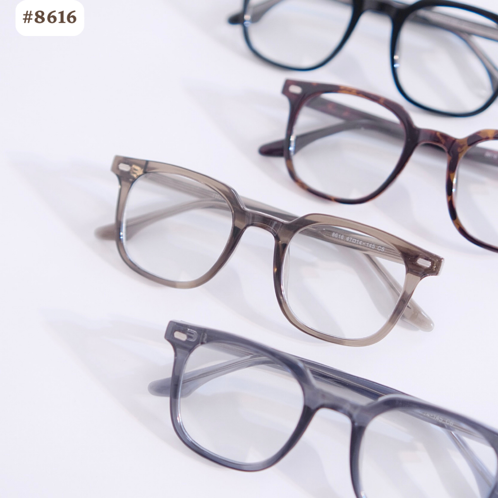 Gọng kính cận mắt vuông thời trang nam nữ 8616 4 màu chất liệu nhựa dẻo đơn giản và trẻ trung sang trọng Eye-conic