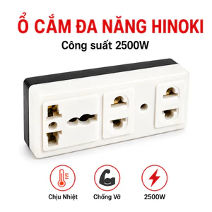 COMBO 2/3/5/10 Ổ Cắm Điện Đa Năng HINOKI 2500W Chịu Tải 10A 250V Nhựa Cao Cấp Chống Va Đập Chịu Nhiệt