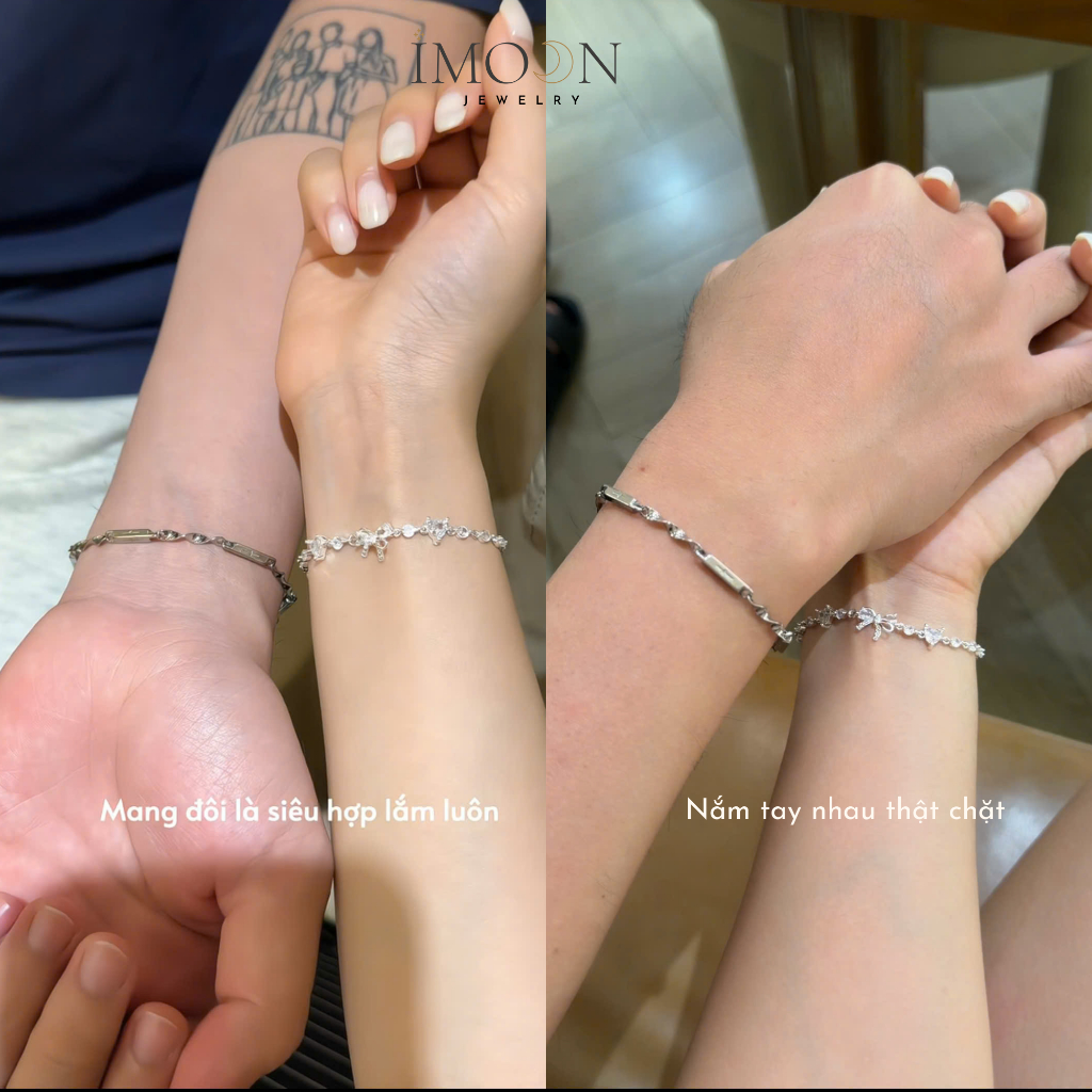 Lắc tay đôi Loving Loop hợp kim cao cấp không gỉ, vòng tay đôi Imoon Jewelry