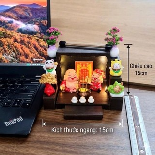 Bàn Thờ  Đèn Led Thần Tài Thổ Địa Mini  May Mắn Tài Lộc Trang trí Bàn Làm Việc Mô Hình Cao Cấp VIP