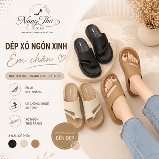 Dép Sandal Nữ Đế Cao 4cm Quai Ngang Thời Trang Hàn Quốc Đi Êm Chân