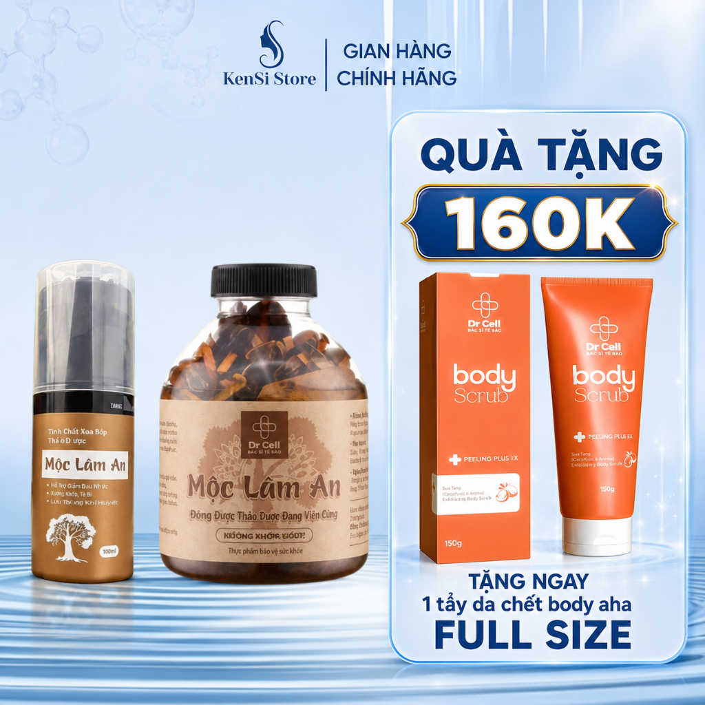 Combo Thanh Lăn 150ml + Chai Dung Dịch 400ml Mộc Lâm An Dr Cell – Giảm Đau Nhức Xương Khớp