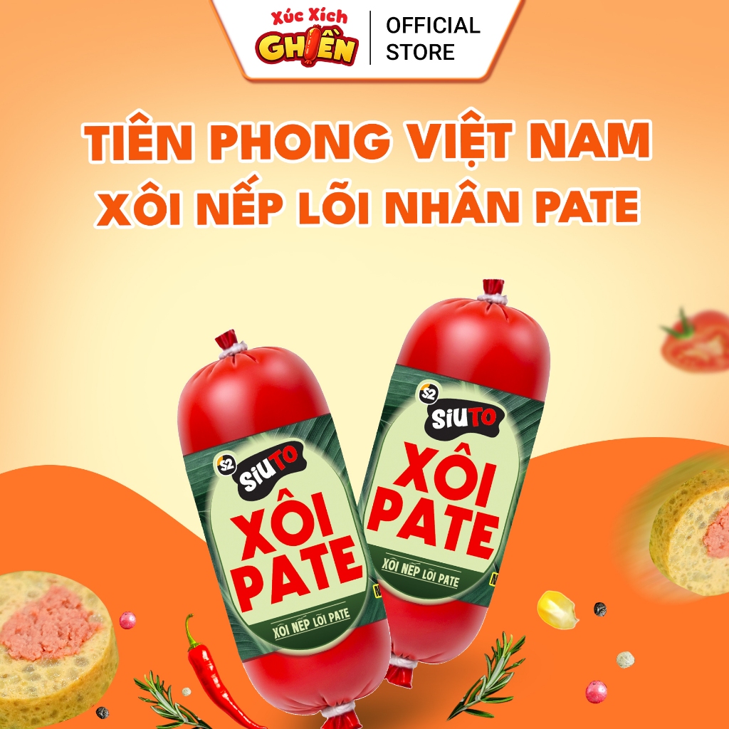 Combo 5 Cây Xôi Nếp Lõi Pate Muối Rắc Hành Phi Siuto Vietinter Foods (Cây 85g)