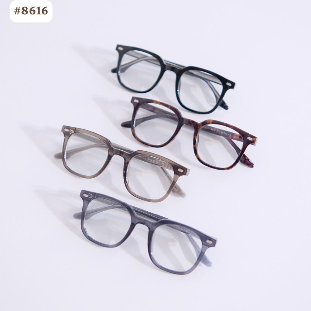 Gọng kính cận mắt vuông thời trang nam nữ 8616 4 màu chất liệu nhựa dẻo đơn giản và trẻ trung sang trọng Eye-conic