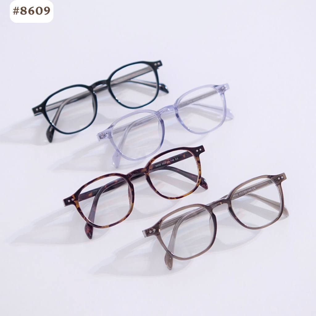Gọng kính cận mắt oval thời trang nam nữ 8609 4 màu chất liệu nhựa dẻo đơn giản và trẻ trung sang trọng Eye-conic