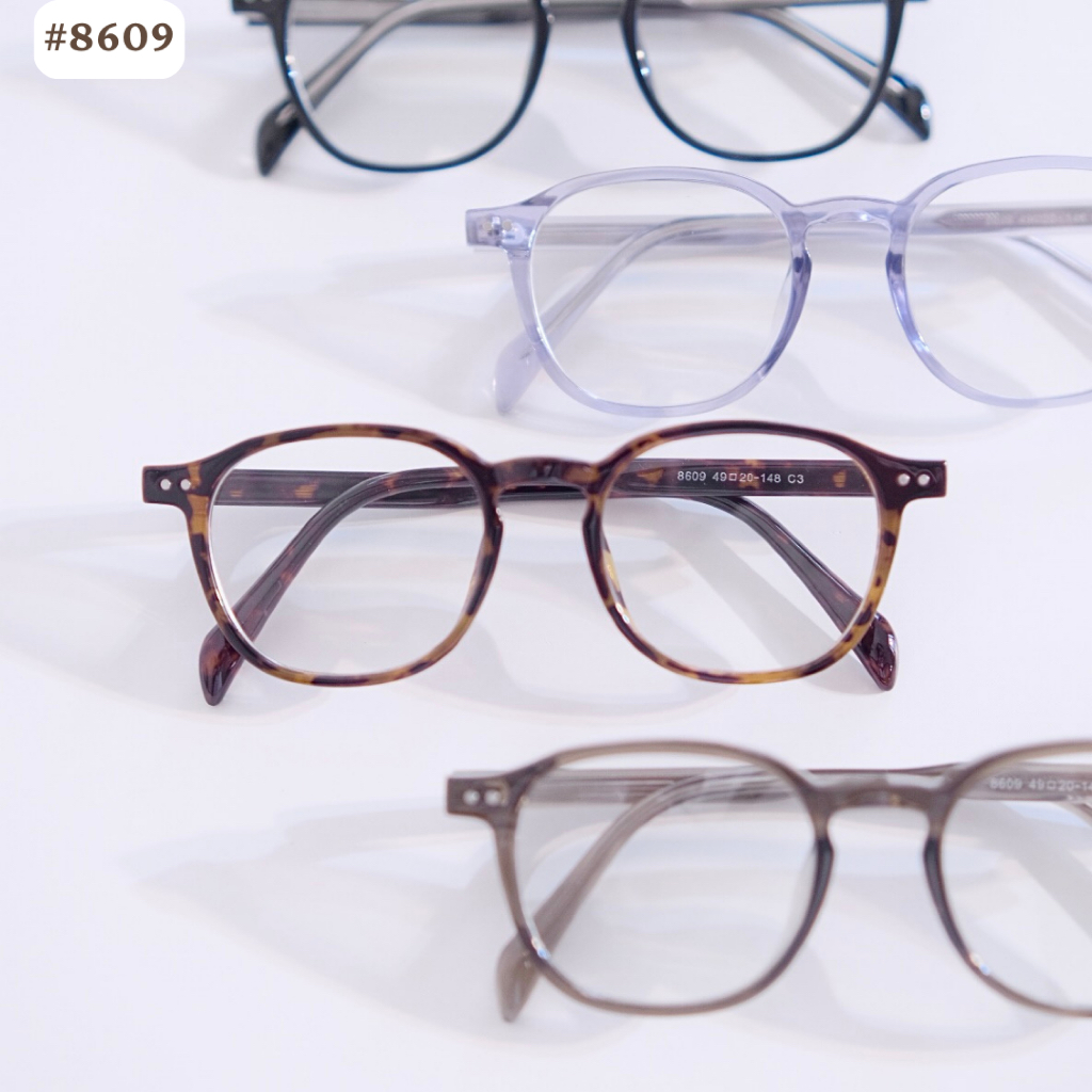 Gọng kính cận mắt oval thời trang nam nữ 8609 4 màu chất liệu nhựa dẻo đơn giản và trẻ trung sang trọng Eye-conic