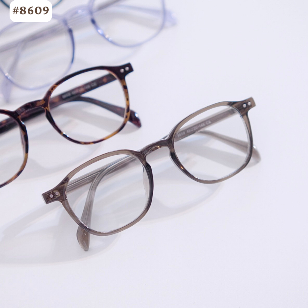 Gọng kính cận mắt oval thời trang nam nữ 8609 4 màu chất liệu nhựa dẻo đơn giản và trẻ trung sang trọng Eye-conic
