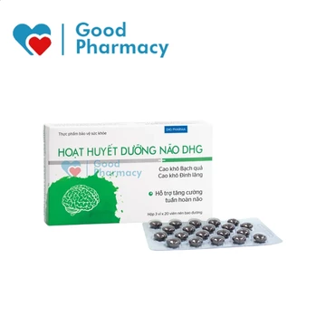 Hoạt huyết dưỡng não DHG giúp hoạt huyết, bổ não, tăng cường tuần hoàn não, giảm thiểu năng tuần hoàn não [DHG Pharma]