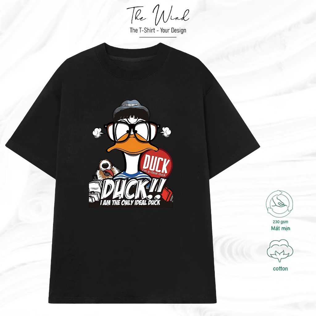 Áo thun in hình Vịt cáu kỉnh Ideal Duck Chất Liệu Cotton Cao Cấp Form Rộng Co Giãn 2 Chiều