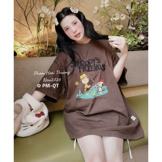 Áo Thun Nữ Snoopy Họa Tiết Form Rộng QCCC Cao Cấp