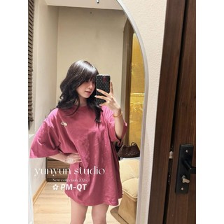 Áo Thun Nữ Kitty Màu Hồng Form Rộng QCCC Cao Cấp