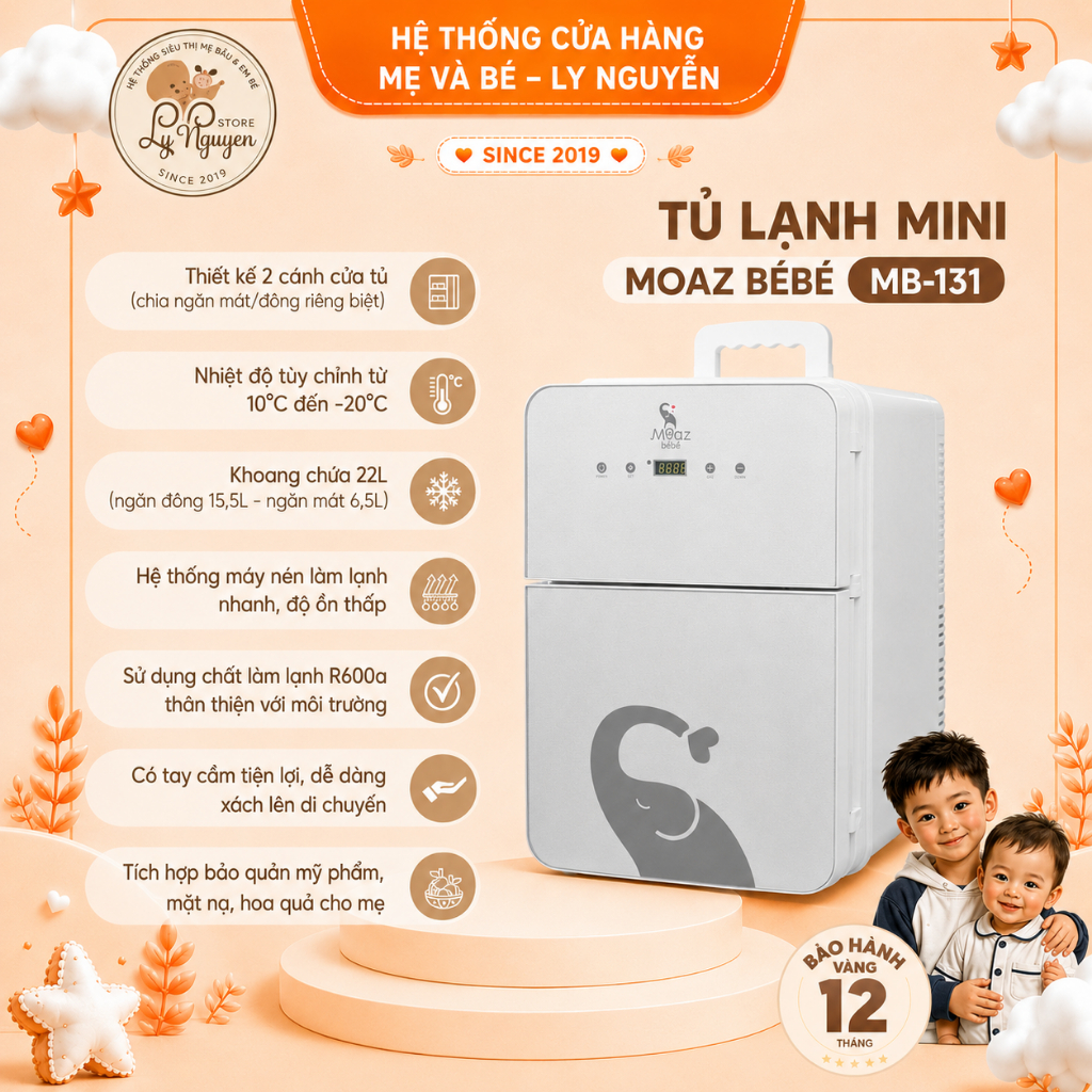 [Ly Nguyễn Store] Tủ lạnh mini Moaz Bebe MB131 dung tích 22L