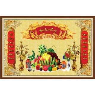 Tranh 3D câu đối cuốn thư dán phòng thờ in trên chất liệu vải lụa (shop tặng kèm keo dán)