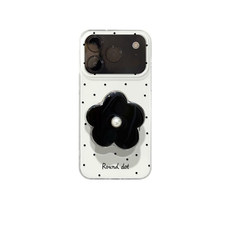 Ốp Lưng Họa Tiết Chấm Bi Kèm Pocket Và Dây Đeo Cho iPhone 11 / 12 / 13 / 14 / 15 / 16 / 17Promax