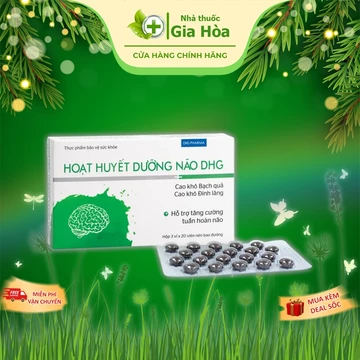 Hoạt huyết dưỡng não DHG Pharma giúp hoạt huyết, bổ não, tăng cường tuần hoàn máu não, giảm thiểu năng tuần hoàn não