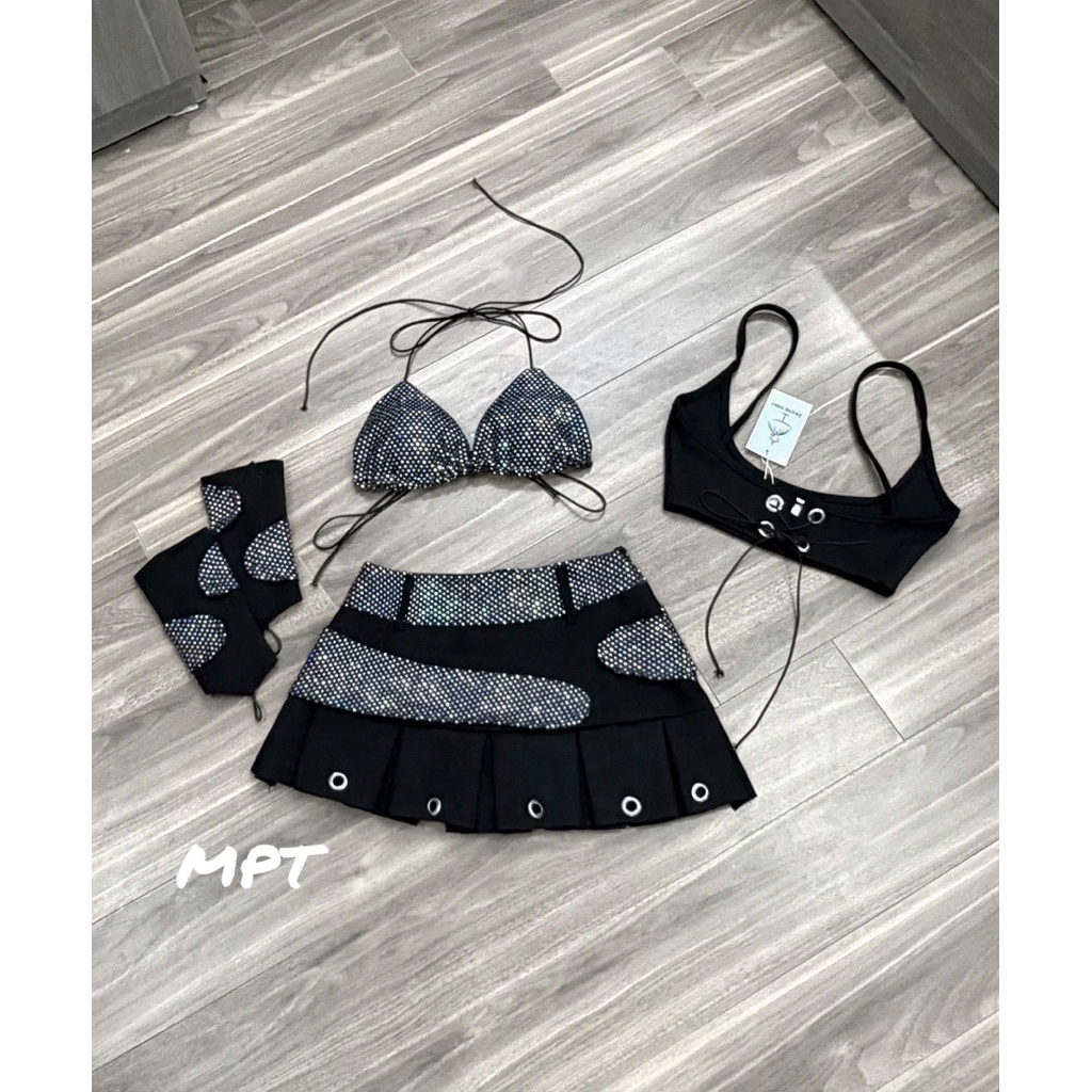 Set bra óng ánh mix umi
