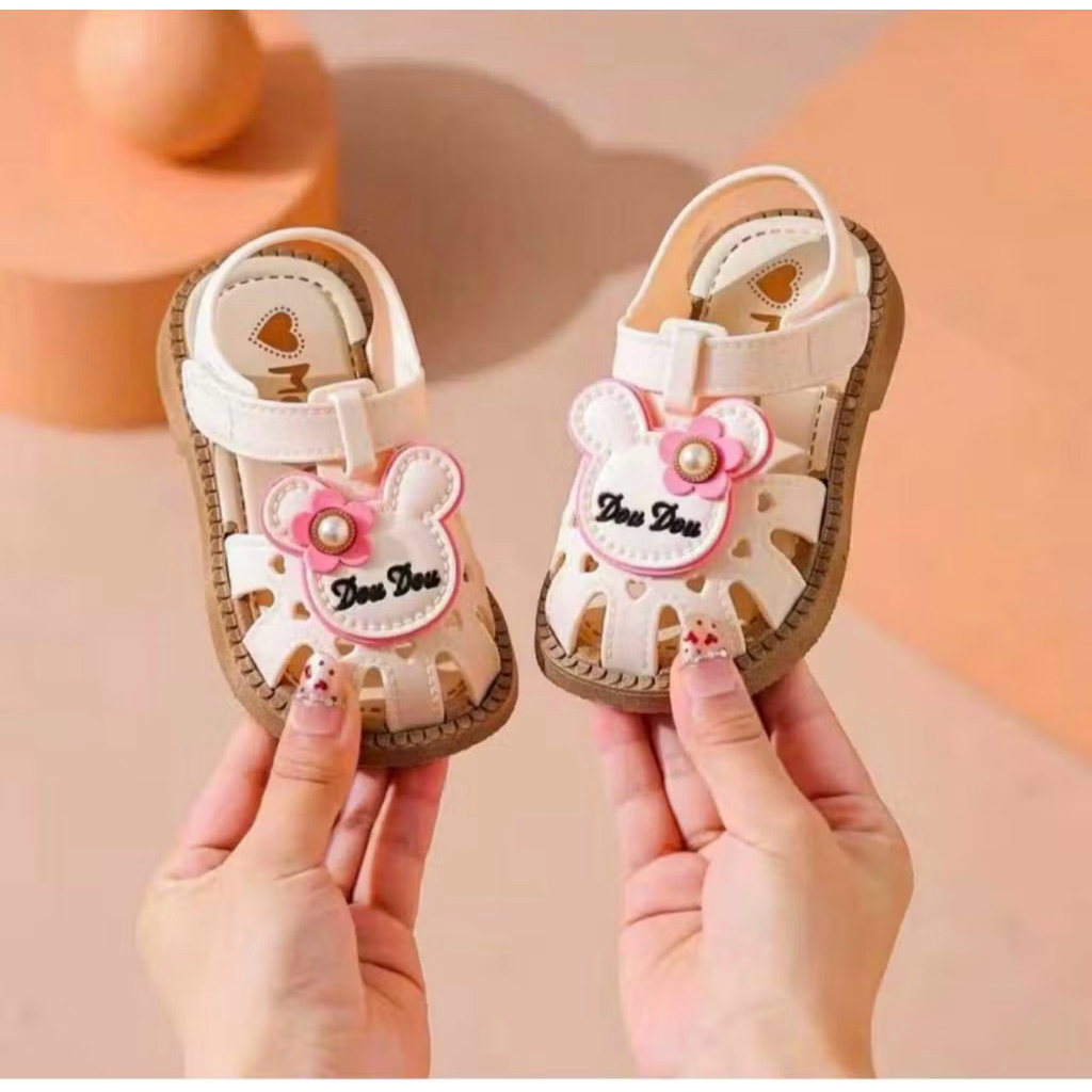 Sandal tập đi nơ cho bé gái, dép quai hậu trẻ em đế mềm mịn êm chân chống trơn trượt tốt size 15-23 bé 6m-2 tuổi