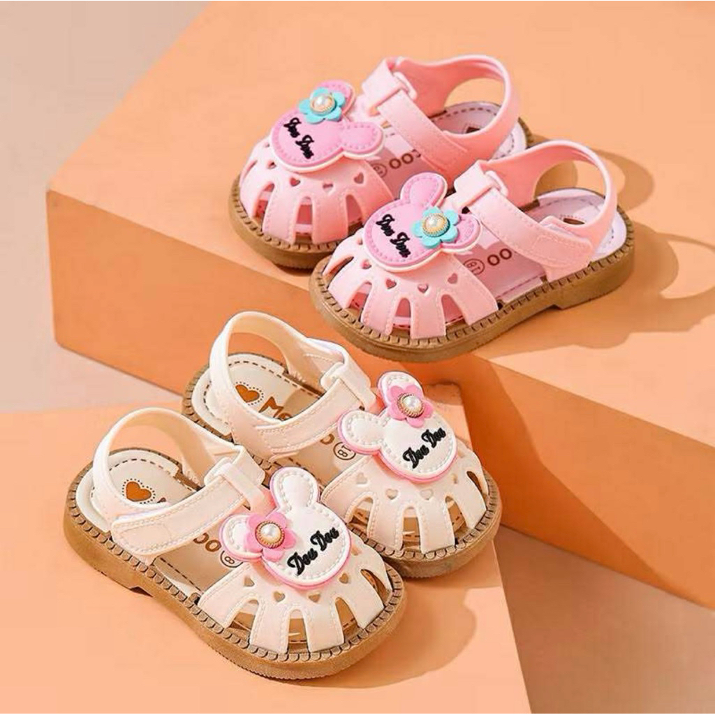 Sandal tập đi nơ cho bé gái, dép quai hậu trẻ em đế mềm mịn êm chân chống trơn trượt tốt size 15-23 bé 6m-2 tuổi