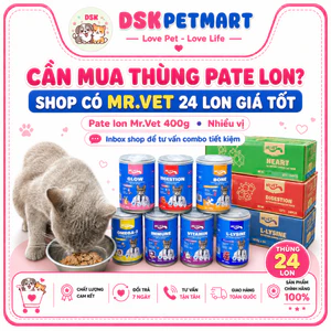 Pate Mèo Mr.Vet Nhiều Vị Lon 400g Cho Mèo Bổ Sung Dinh Dưỡng Tăng Cường L-Lysine