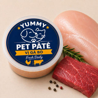 Pate GÀ BÒ hộp 500g cho bé mèo , tăng cường sức khỏe , bổ sung đủ chất cho bé năng lượng vui chơi