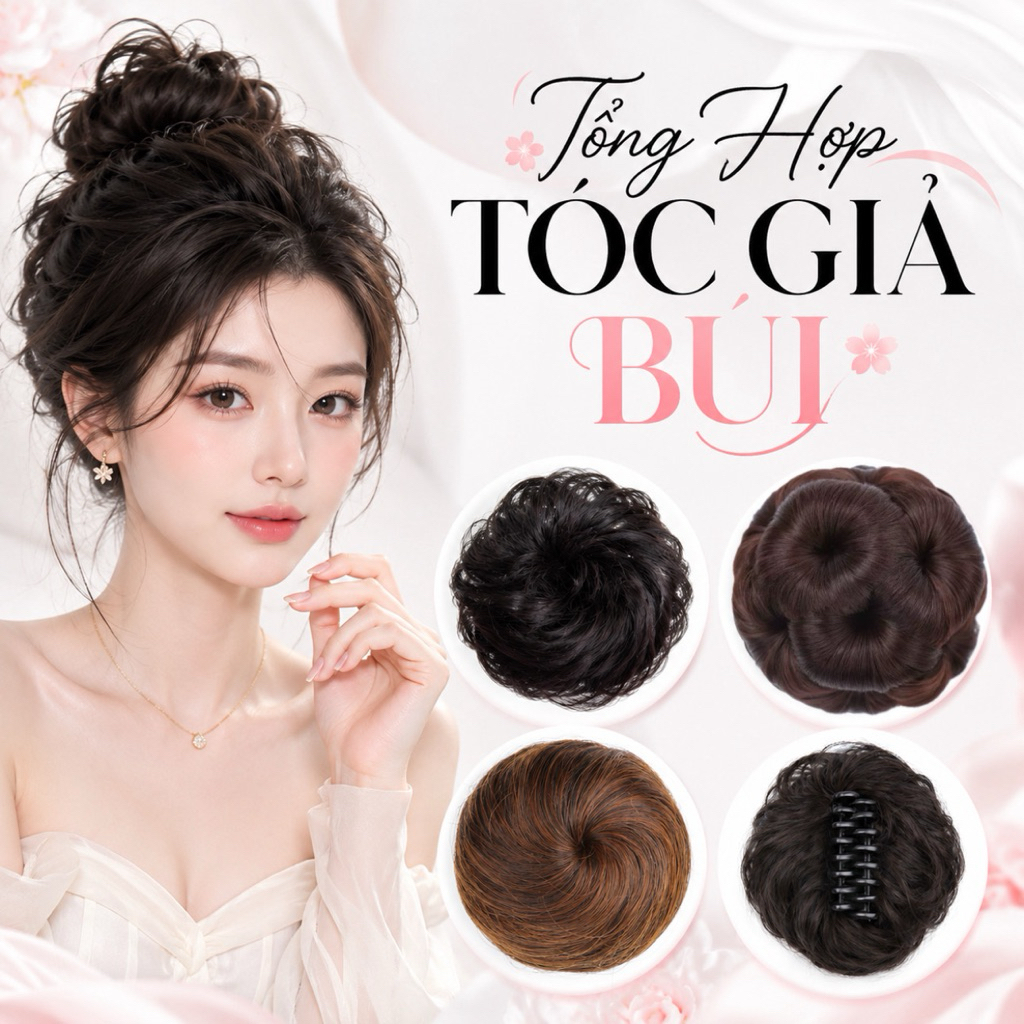[GIÁ ƯU ĐÃI] TÓC GIẢ BÚI CÁC LOẠI CHO NỮ LÀM DÀY TÓC HÀNG CAO CẤP CỰC TỰ NHIÊN