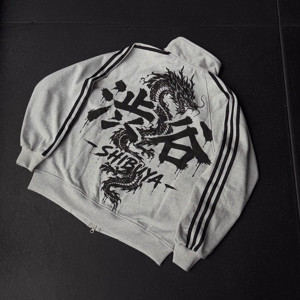 (KHÔNG XÙ LÔNG) - Áo Khoác Rồng Phong Cách Nhật Nỉ Chân Cua Cổ Trụ Form Regular StreetStyle Unisex - BingBing