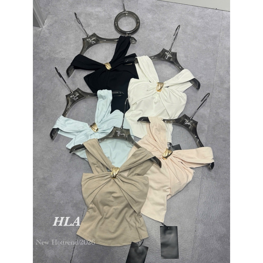 Áo coton cổ chéo có đệm ngực 5 màu Free size