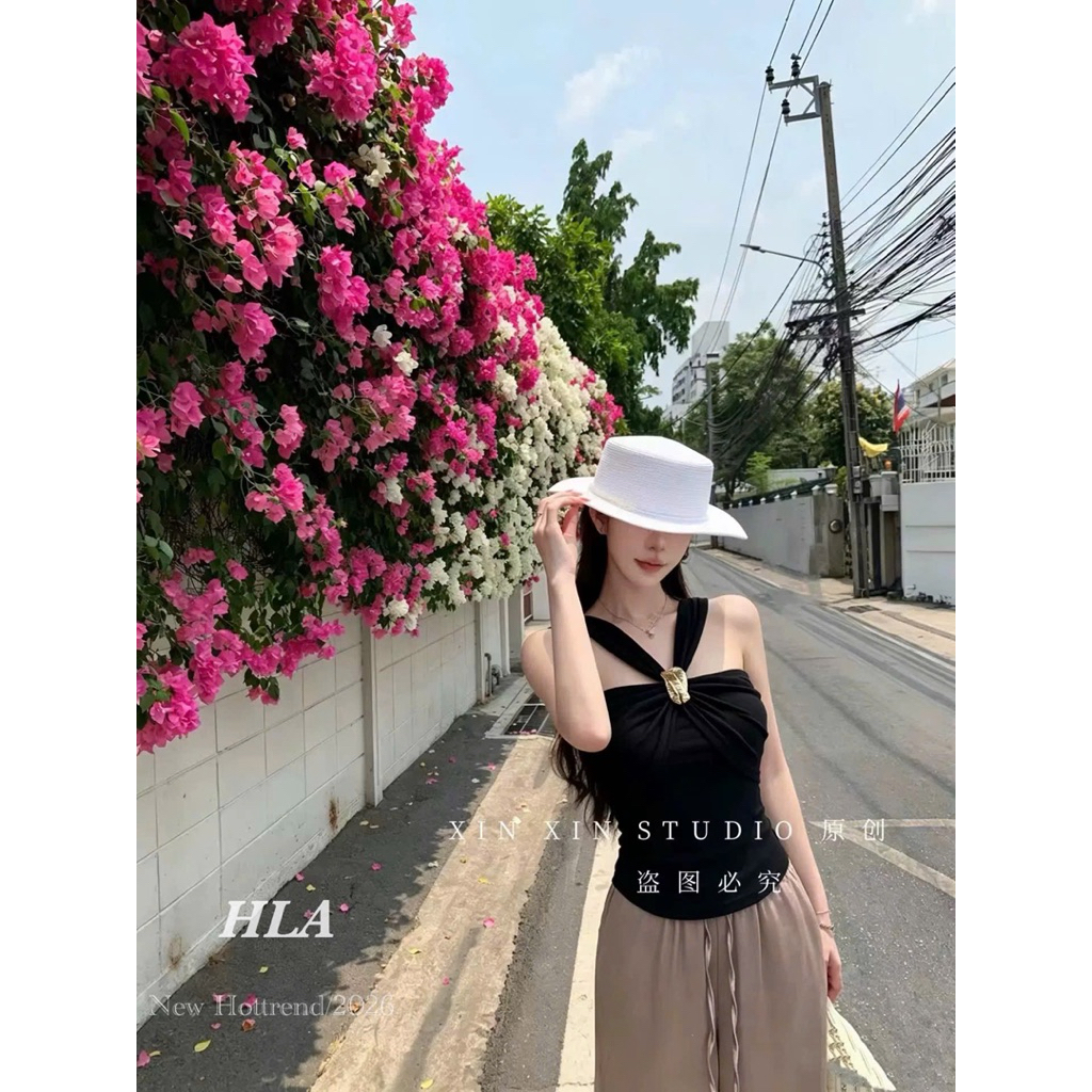 Áo coton cổ chéo có đệm ngực 5 màu Free size