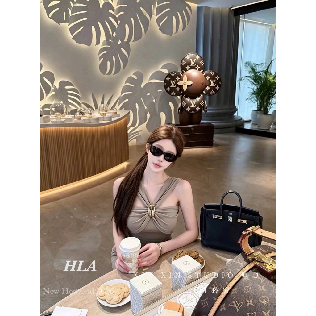 Áo coton cổ chéo có đệm ngực 5 màu Free size